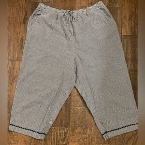 Women’s Cropped Lounge Pants Cute & Cozy Seersucker 100% Cotton Plus Size 2X
